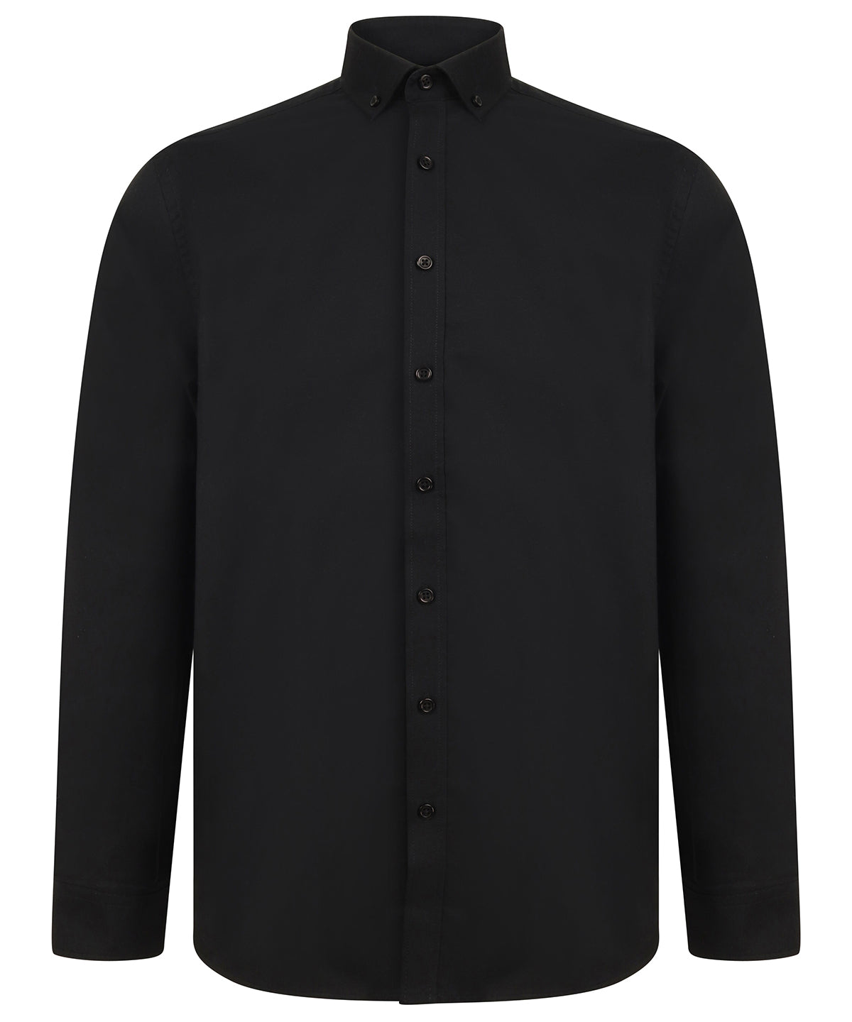 Henbury HB512 Modern long sleeve Oxford shirt in Black
