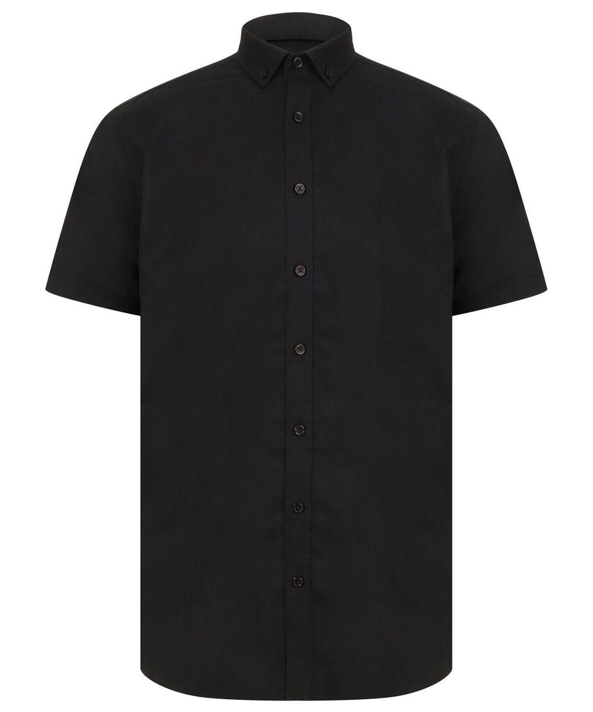 Henbury HB517 Modern short sleeve Oxford shirt in Black