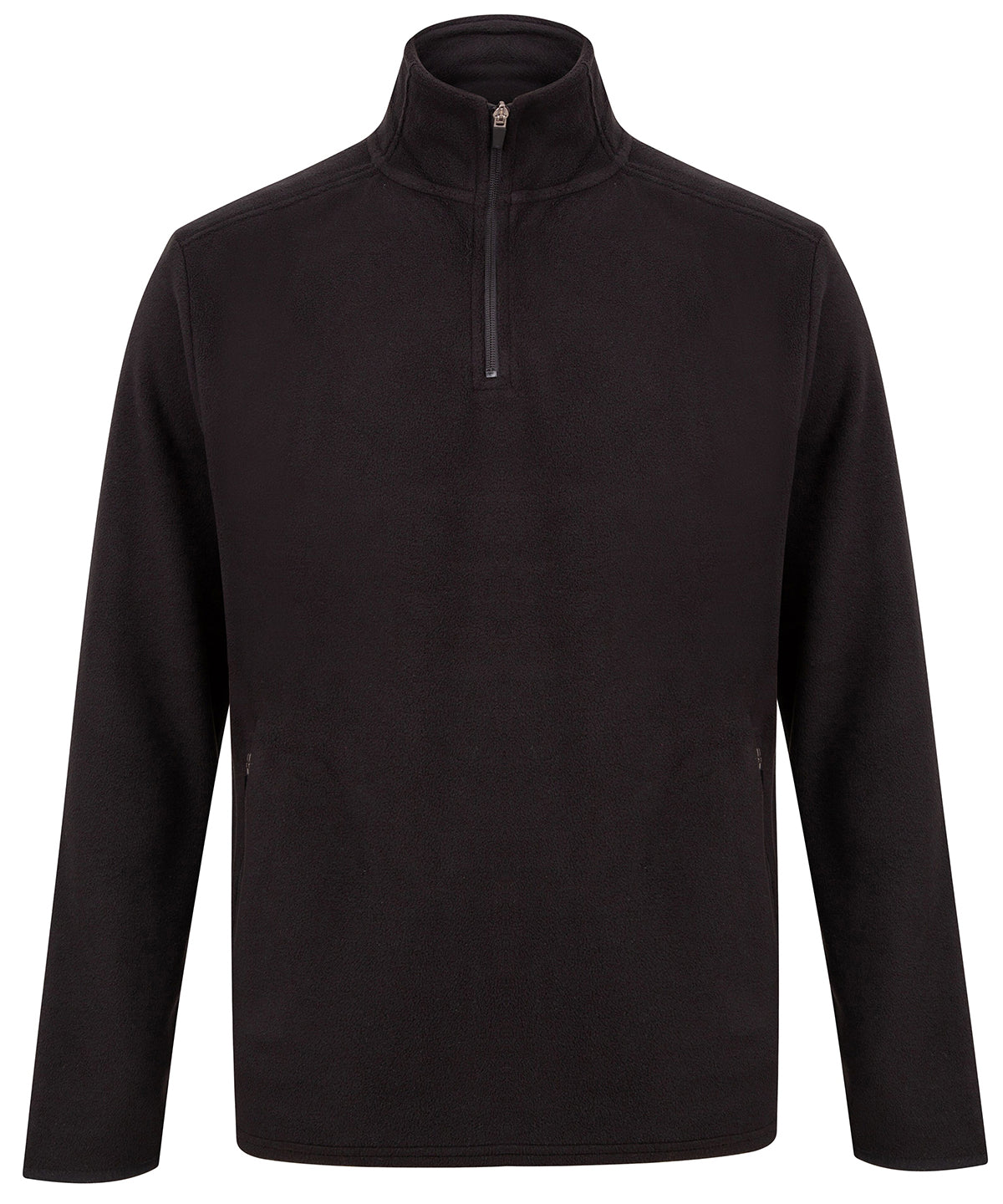 Henbury HB858 ¼ zip microfleece jacket in Black