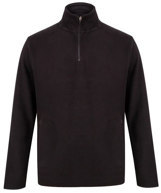 Henbury HB858 ¼ zip microfleece jacket in Black