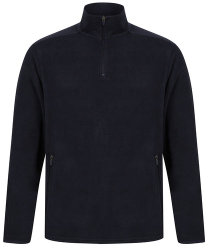 Henbury HB858 ¼ zip microfleece jacket in Navy