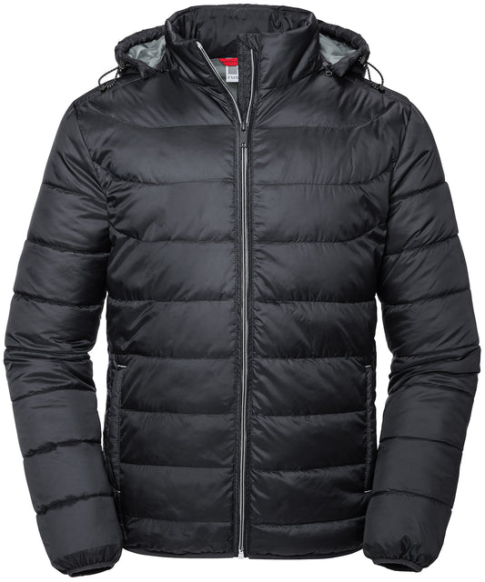 Russell Athletic J440M Hooded Nano jacket in Black