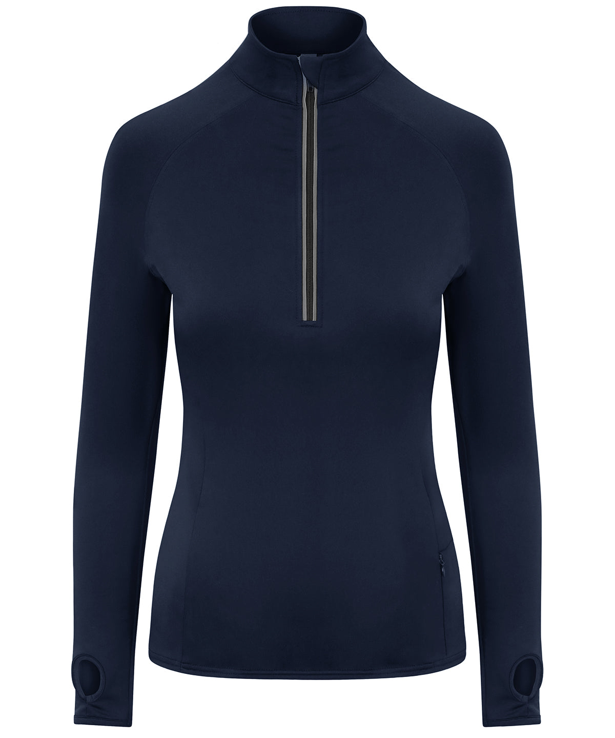 AWDis Just Cool JC035 Women's Cool Flex long half-zip top in French Navy