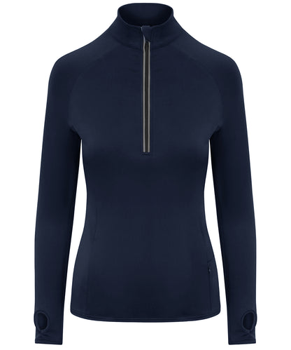 AWDis Just Cool JC035 Women's Cool Flex long half-zip top in French Navy