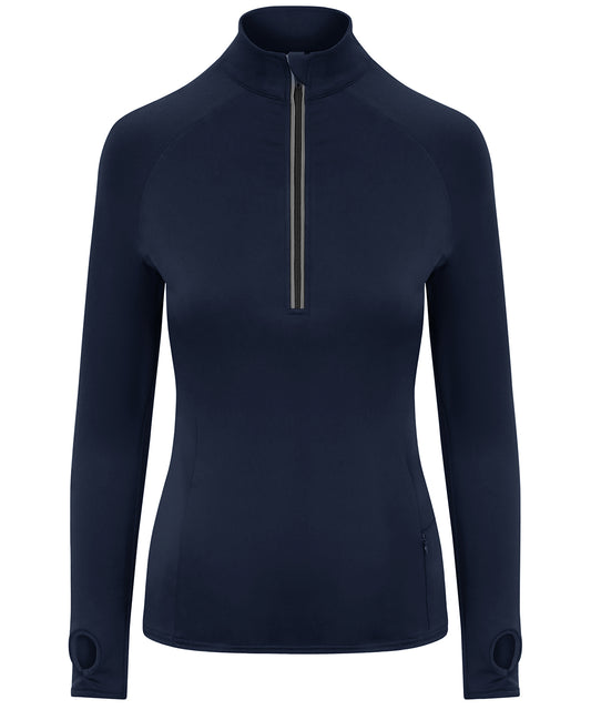 AWDis Just Cool JC035 Women's Cool Flex long half-zip top in French Navy