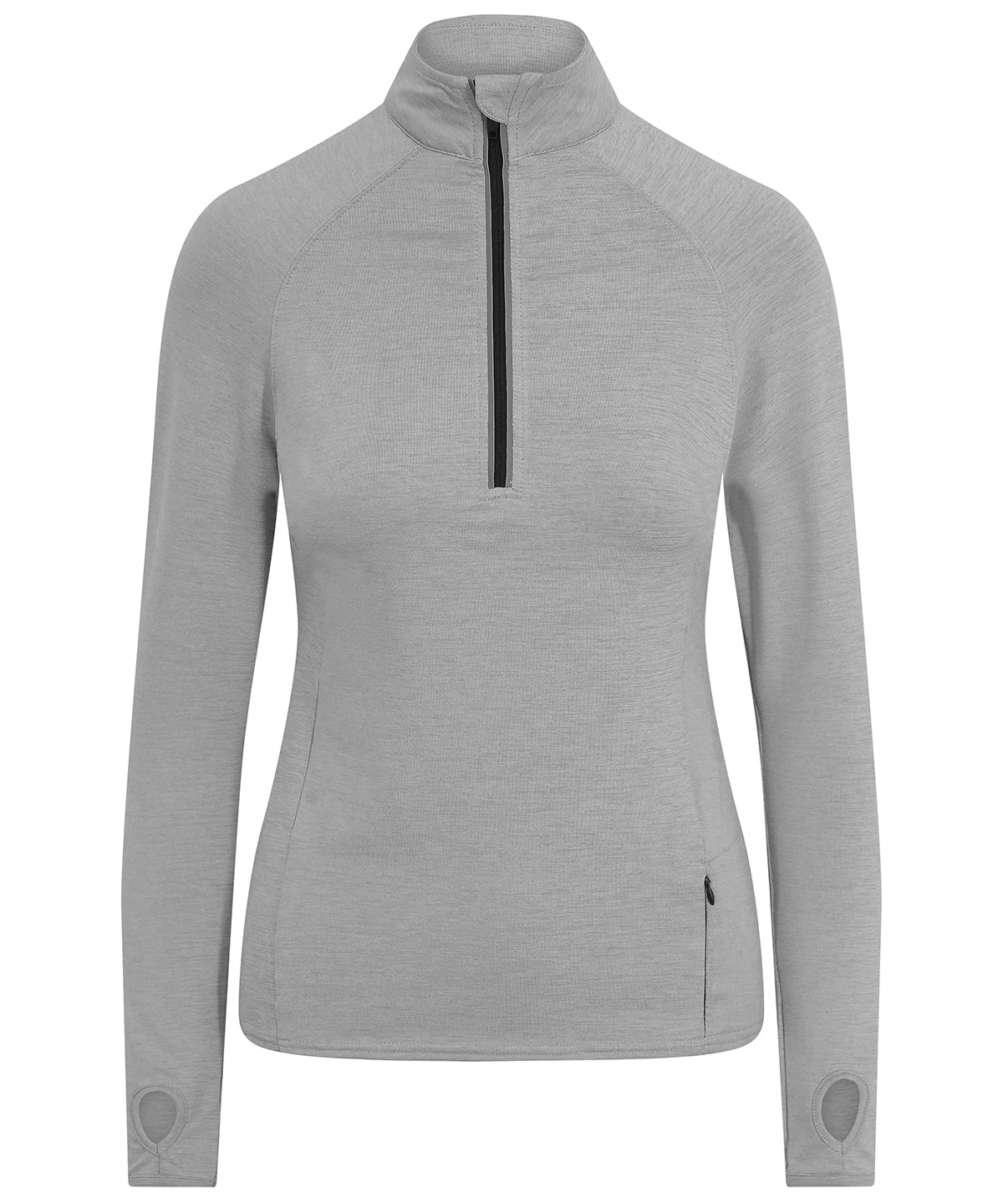 AWDis Just Cool JC035 Women's Cool Flex long half-zip top in Silver Grey