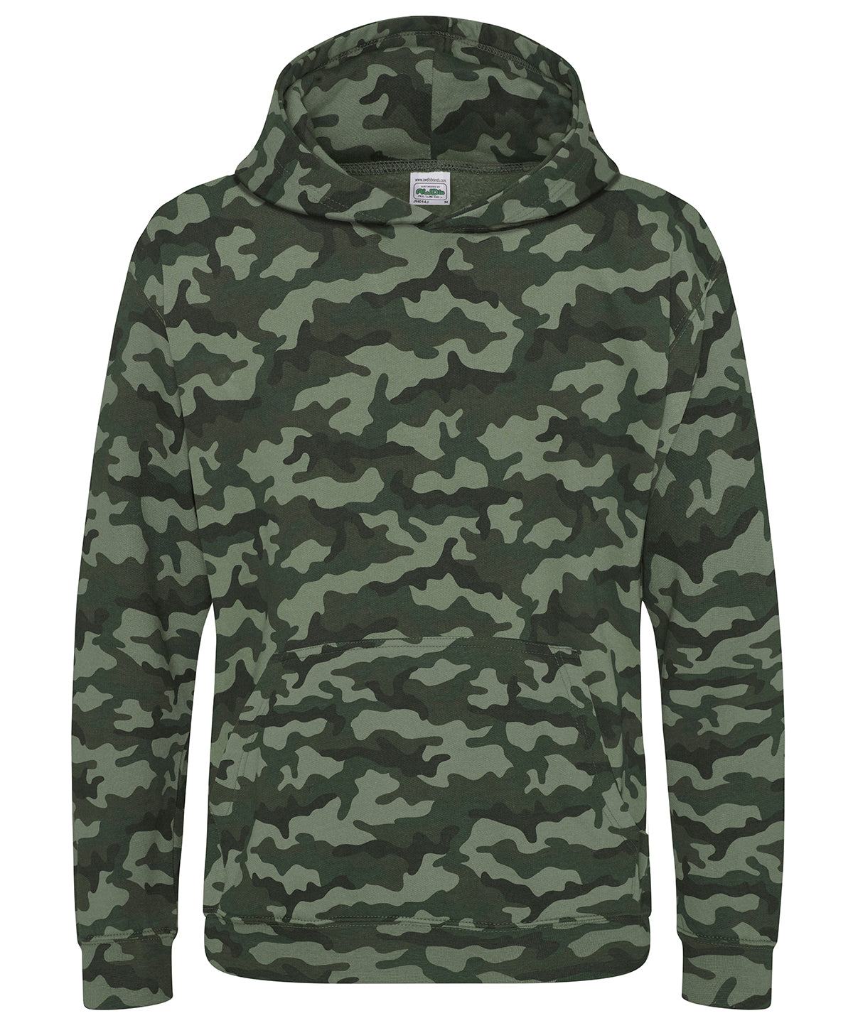 AWDis Just Hoods JH14J Kids camo hoodie in Green Camo