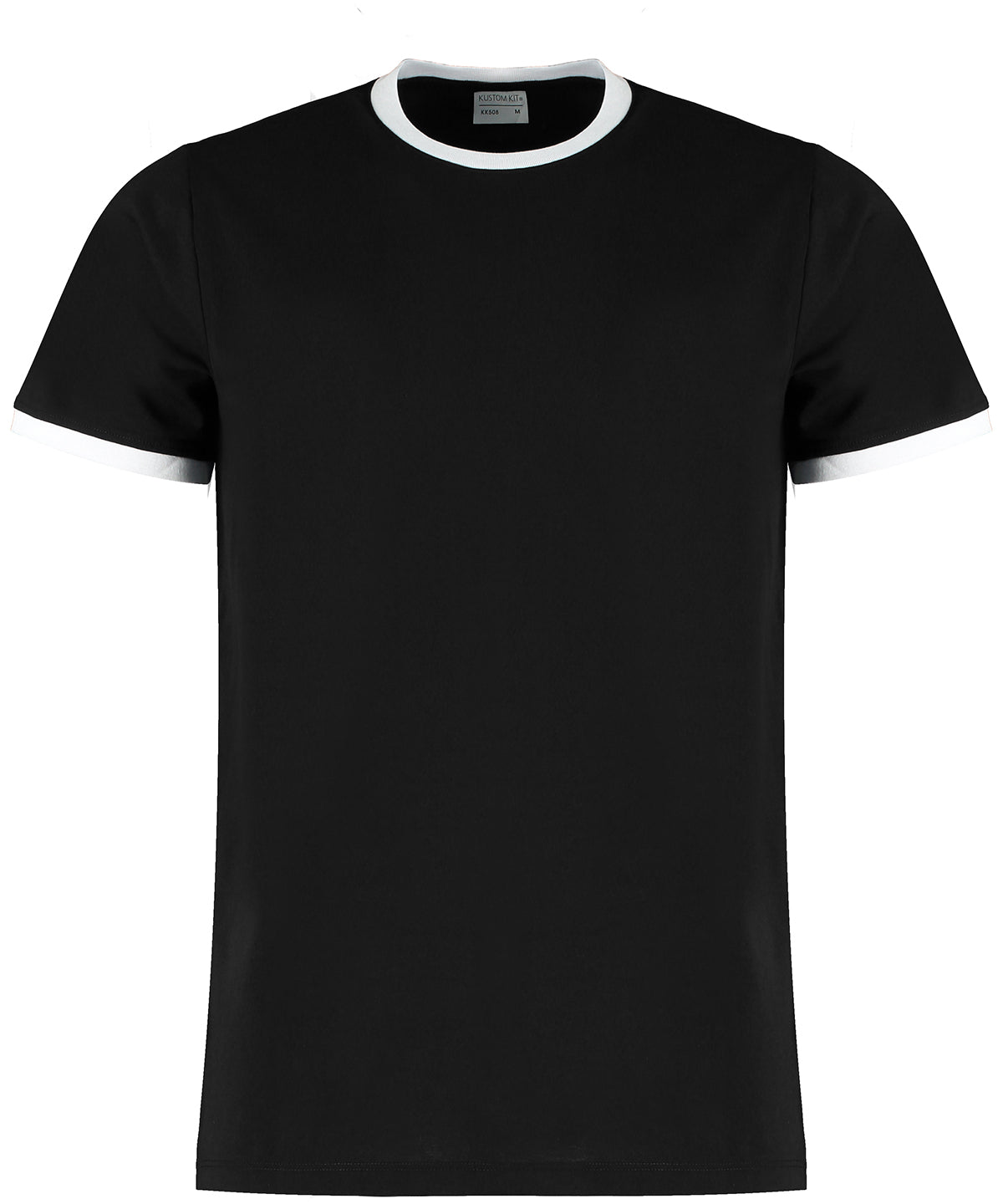 Kustom Kit KK508 Fashion fit ringer tee in Black/White