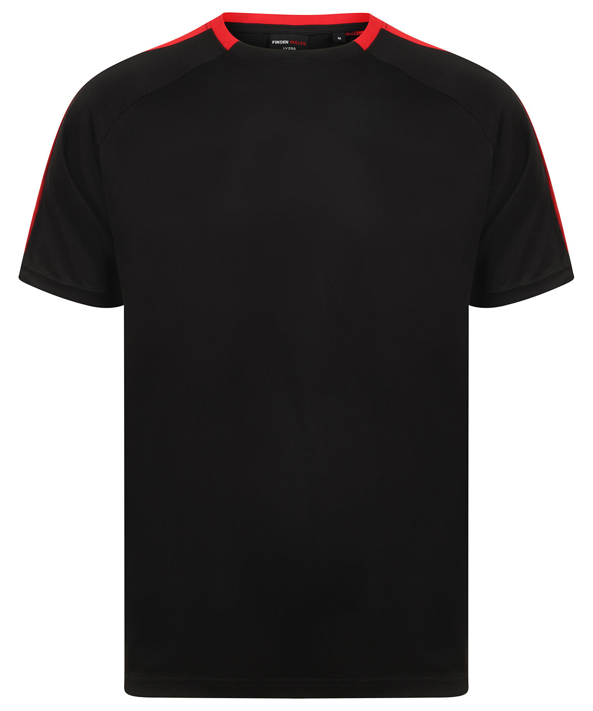 Finden & Hales LV290 Unisex team t-shirt in Black/Red