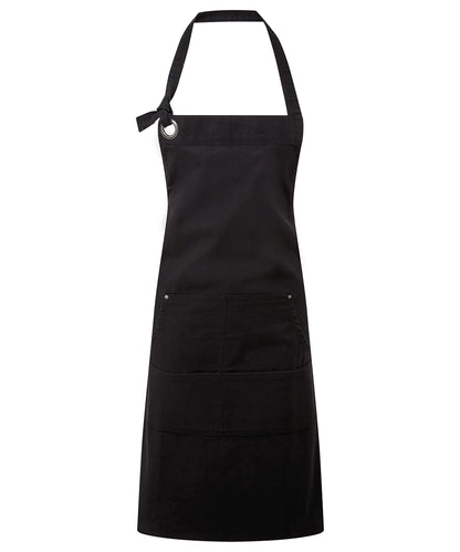 Premier PR137 Calibre heavy cotton canvas pocket apron in Black