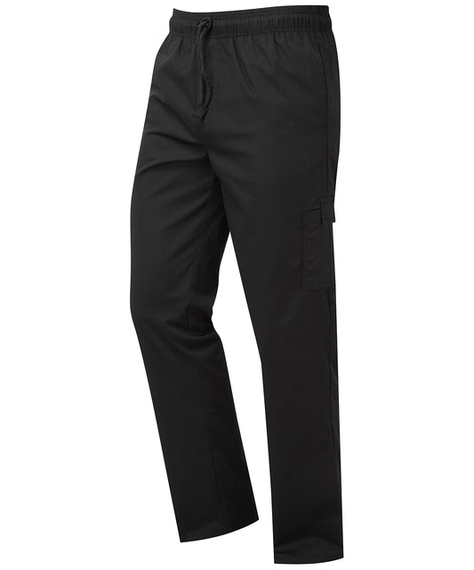 Premier PR555 Chef's essential cargo pocket trousers in Black