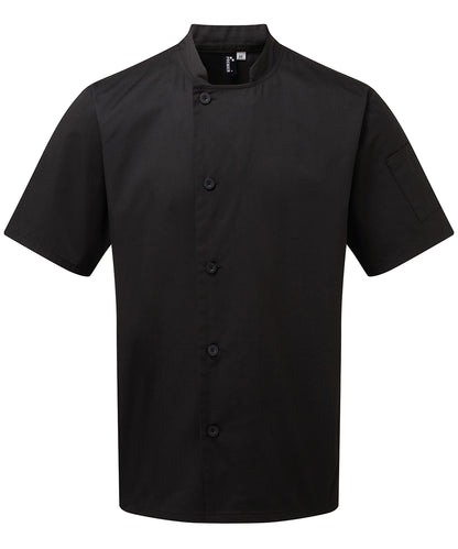 Premier PR900 Chef's essential short sleeve jacket in Black