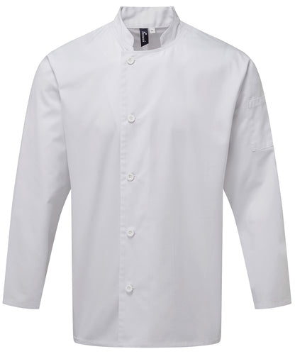 Premier PR901 Chef's essential long sleeve jacket in White