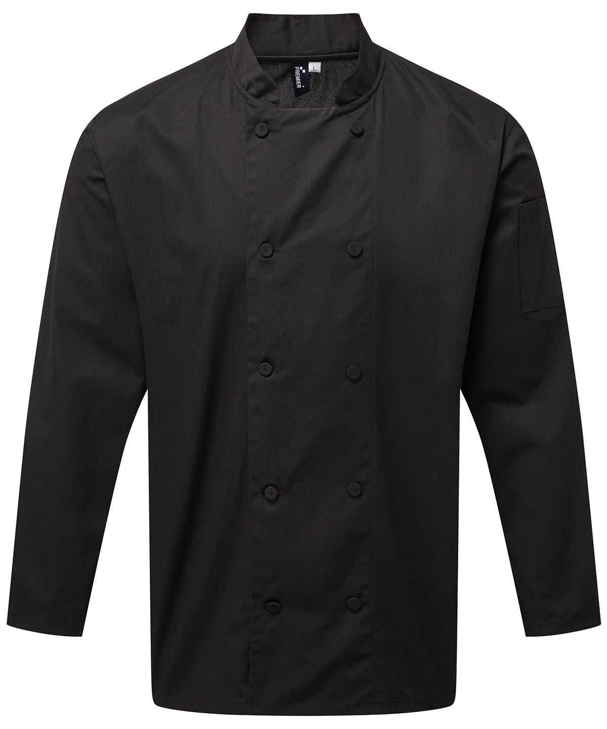 Premier PR903 Chef's Coolchecker® long sleeve jacket in Black