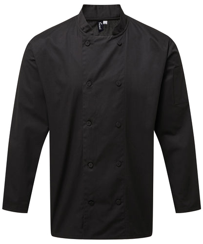 Premier PR903 Chef's Coolchecker® long sleeve jacket in Black