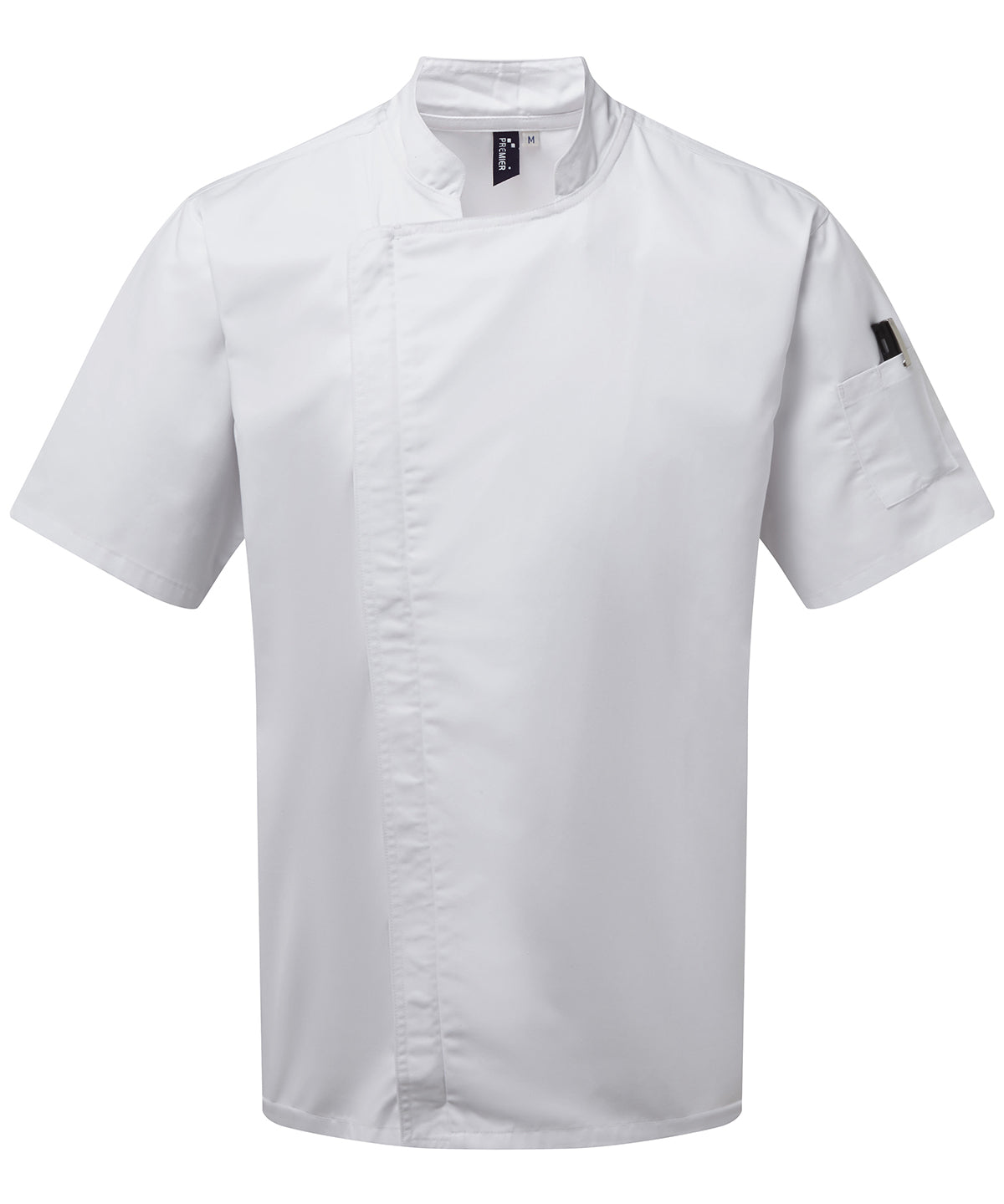 Premier PR906 Chef's zip-close short sleeve jacket in White