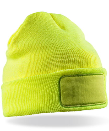 Result Winter Essentials RC34X Double-knit Thinsulate™ printers beanie in Fluorescent Yellow