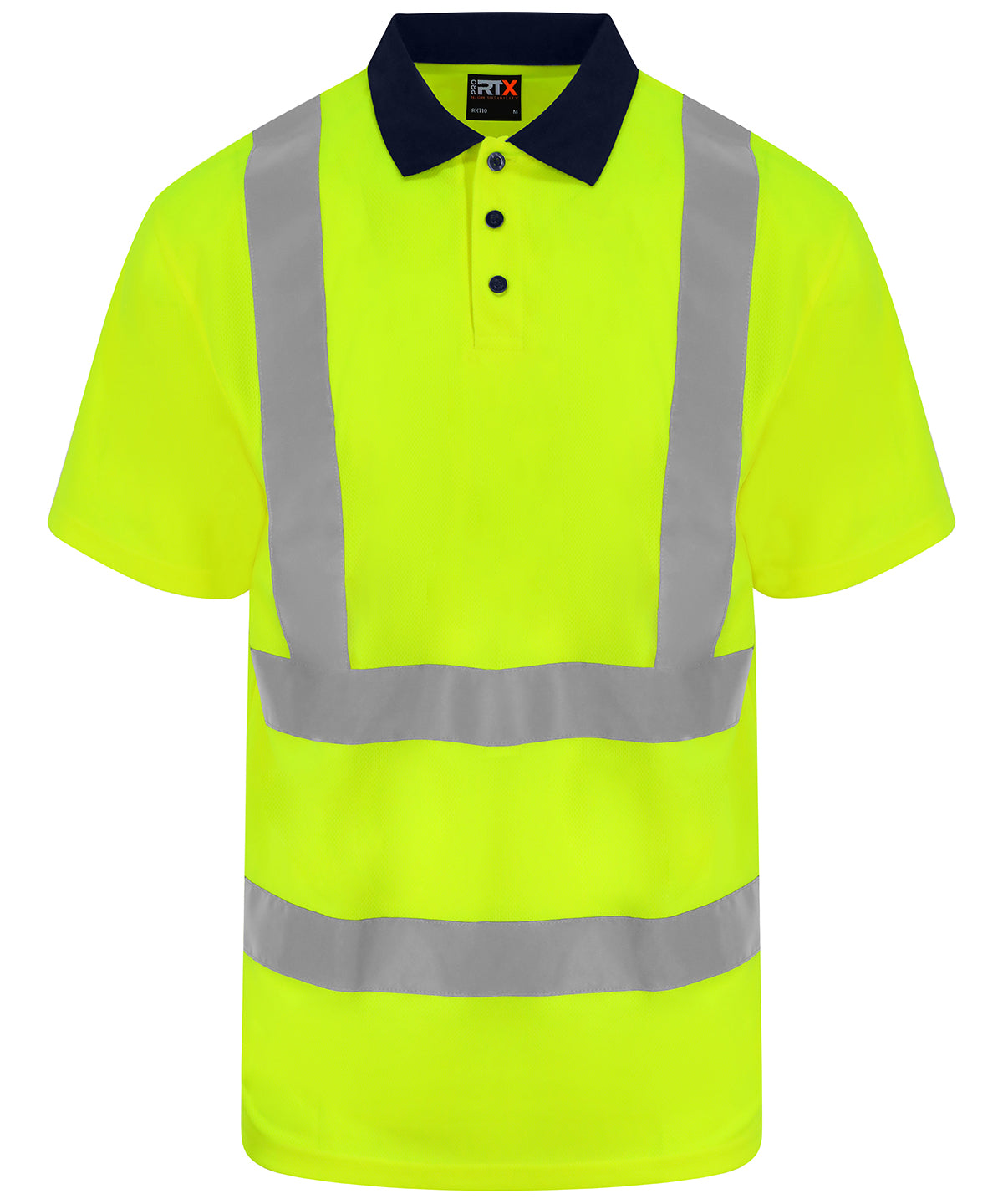 ProRTX High Visibility RX710 High visibility polo in HV Yellow/Navy