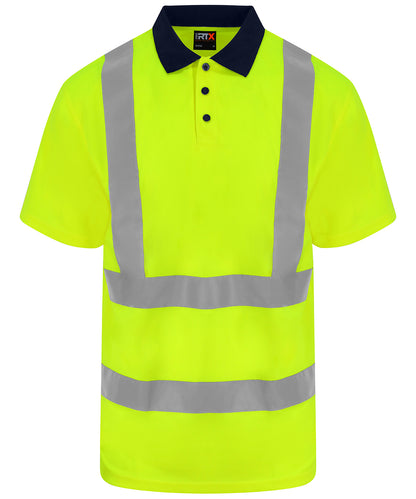 ProRTX High Visibility RX710 High visibility polo in HV Yellow/Navy