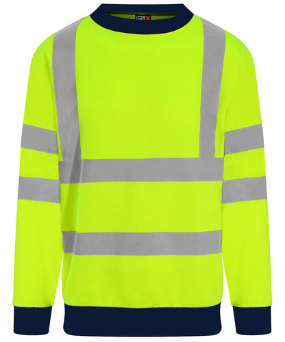 ProRTX High Visibility RX730 High visibility sweatshirt in HV Yellow/Navy
