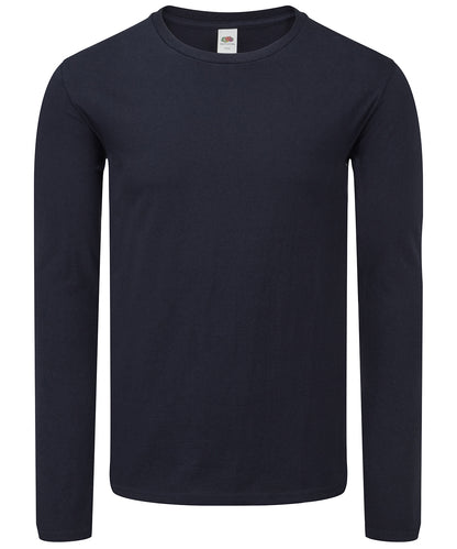 Fruit of the Loom SS433 Iconic 150 classic long sleeve T in Deep Navy