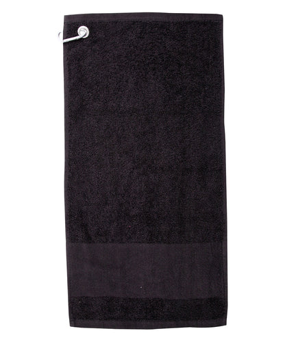 Towel City TC033 Printable border golf towel in Black