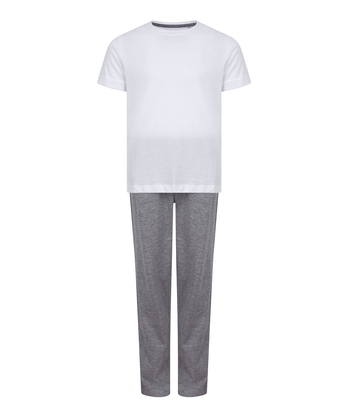 Towel City TC059 Kids long pyjamas in White/Heather Grey
