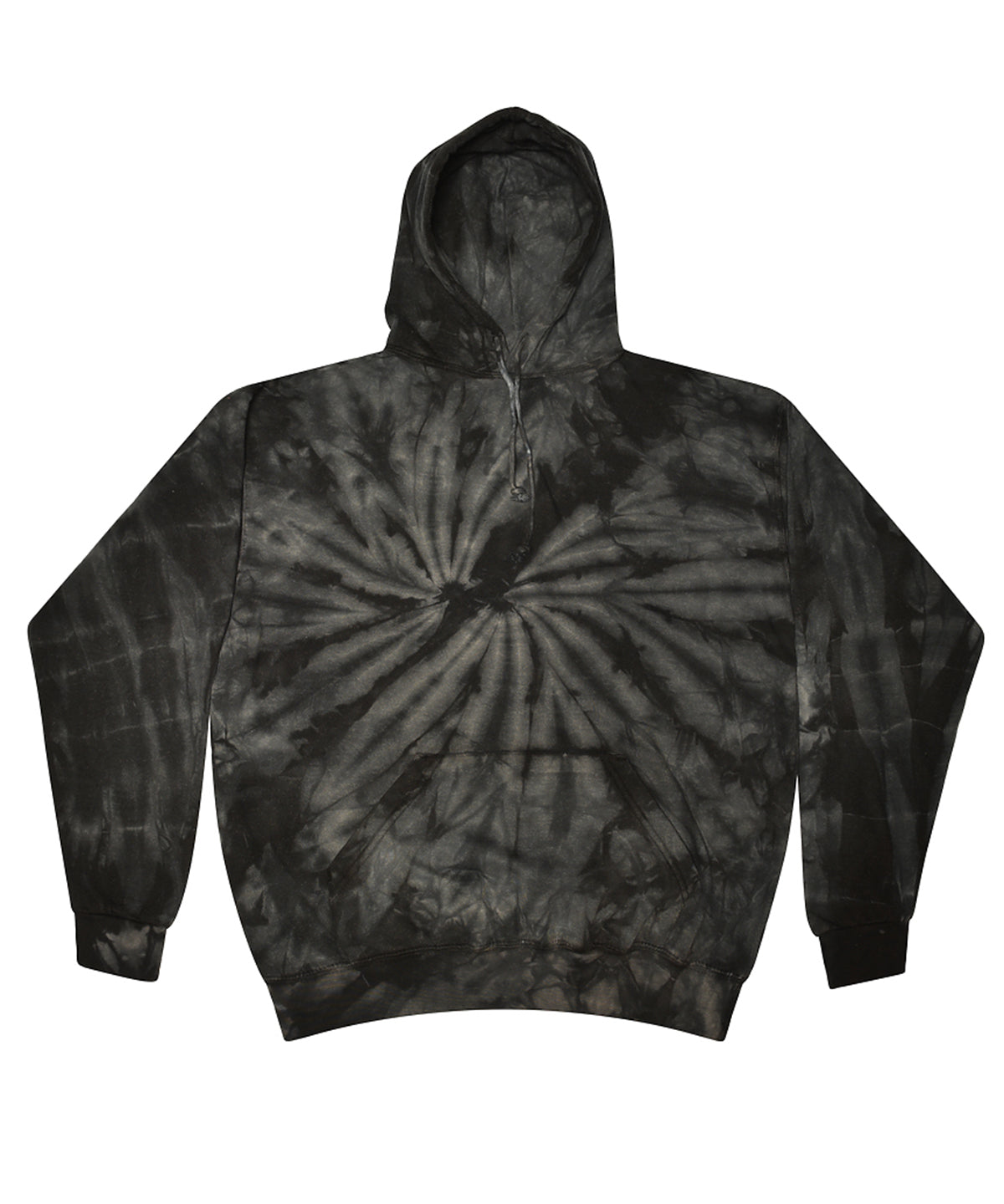 Colortone TD31M Rainbow tie-dye hoodie in Spider Black