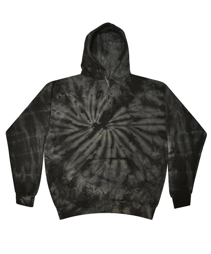 Colortone TD31M Rainbow tie-dye hoodie in Spider Black