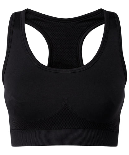 TriDri® TR214 Tridri® seamless 3D fit" multi-sport sculpt solid colour bra" in Black