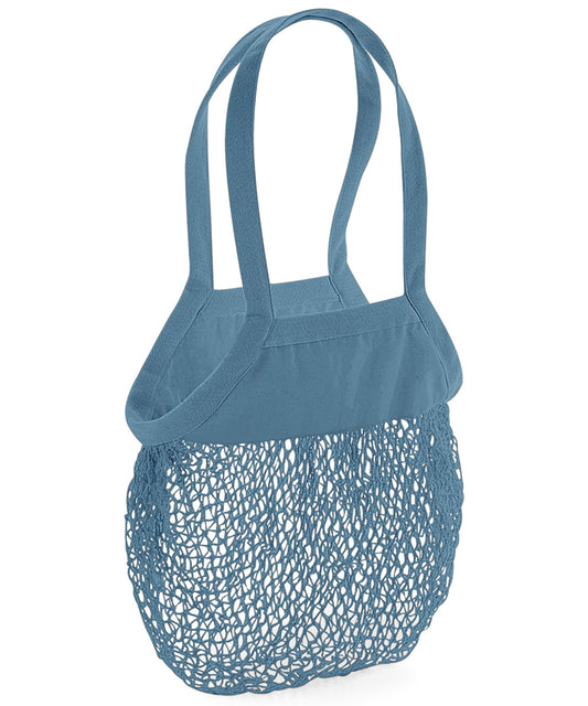 Westford Mill WM150 Organic cotton mesh grocery bag in Airforce Blue