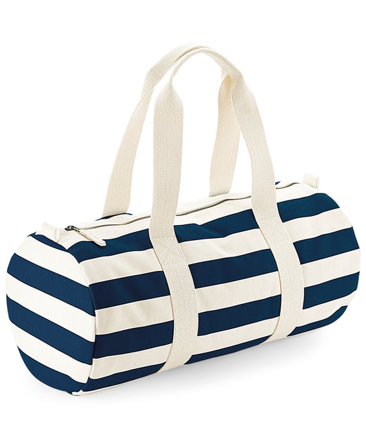 Westford Mill WM688 Nautical barrel bag in Natural/Navy