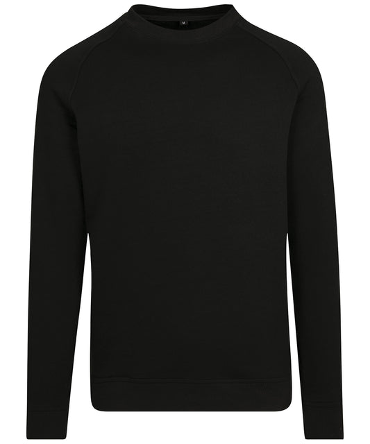Build Your Brand BY094 Raglan sweat crew neck in Black