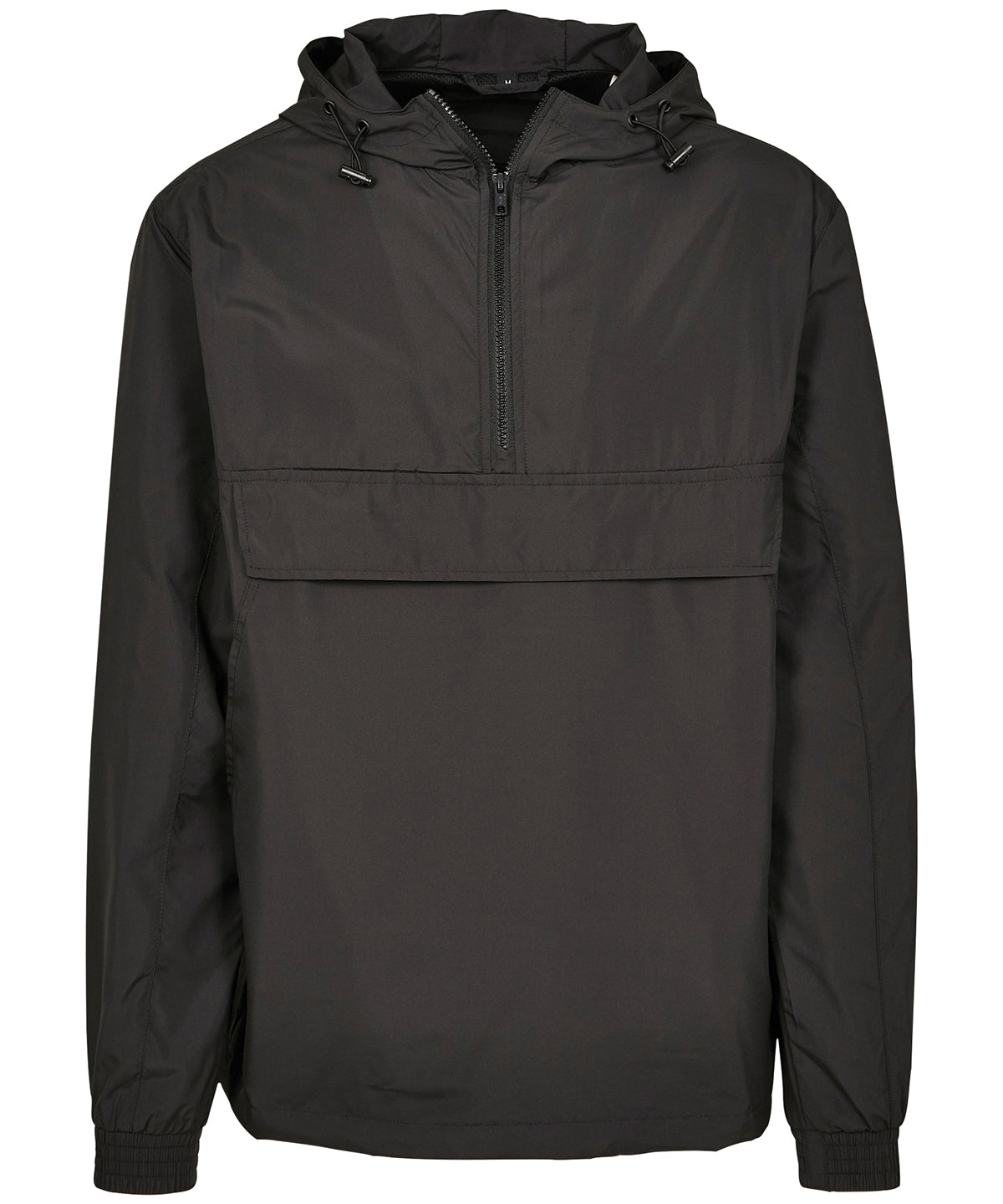 Build Your Brand BY096 Basic pullover jacket in Black