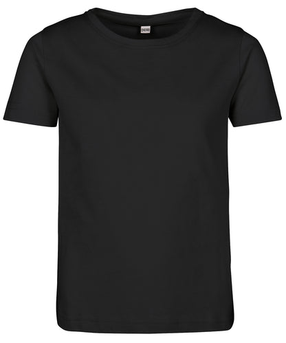 Build Your Brand BY115 Girls short sleeve tee in Black