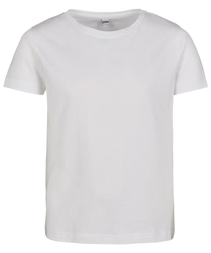 Build Your Brand BY115 Girls short sleeve tee in White