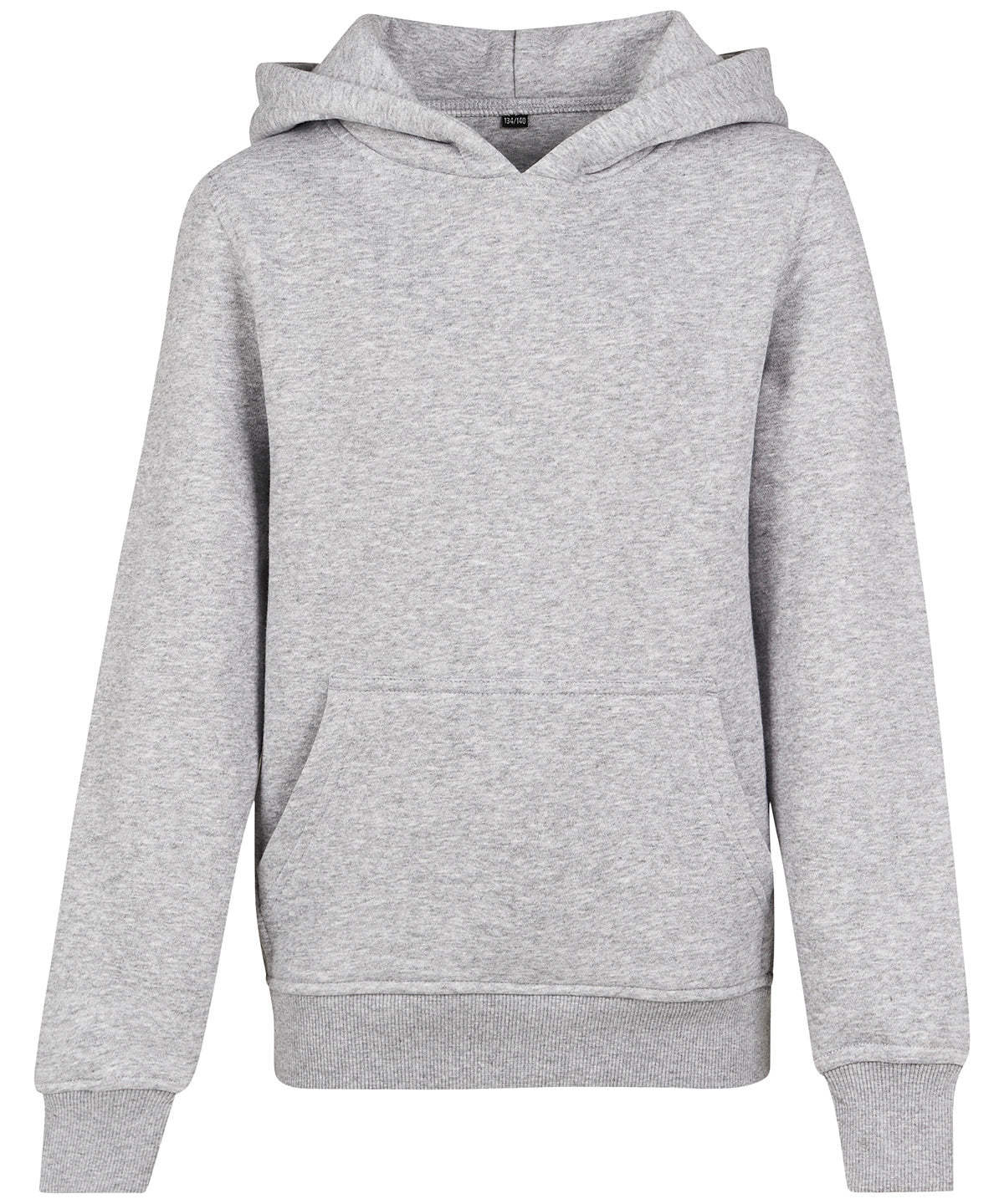 Build Your Brand BY117 Kids basic hoodie in Heather Grey