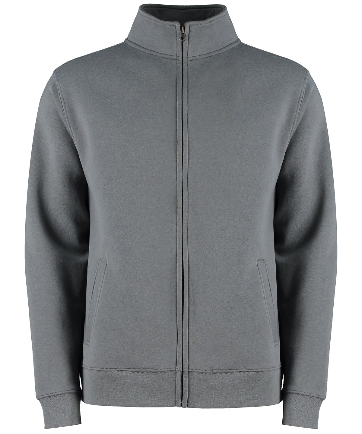 Kustom Kit KK334 Regular fit zipped sweatshirt in Dark Grey Marl