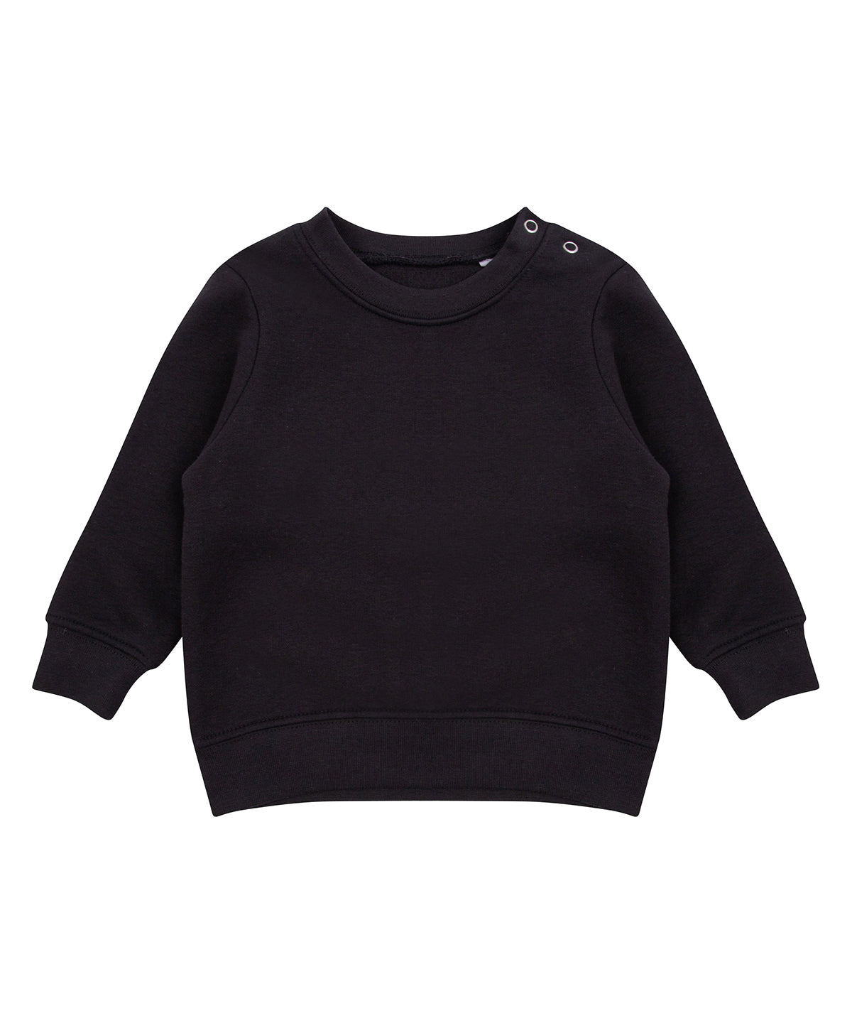 Larkwood LW06T Crew neck sweatshirt with shoulder poppers in Black