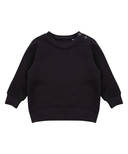 Larkwood LW06T Crew neck sweatshirt with shoulder poppers in Black