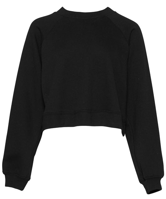 Bella Canvas BE134 Women's raglan pullover fleece in Black