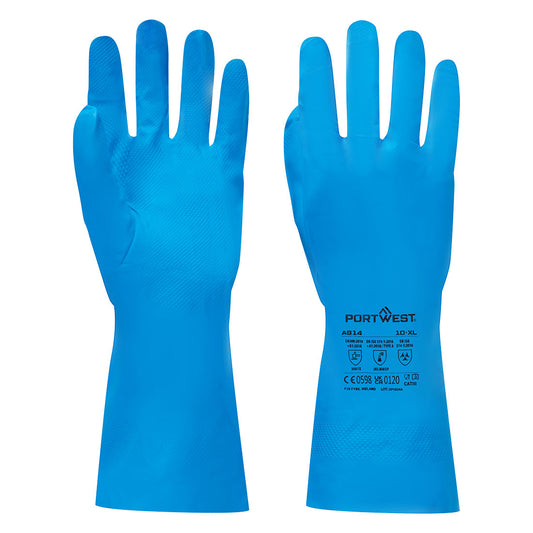 A814 - Chem 330 Nitrile Food Gauntlet Blue (pack of 12)