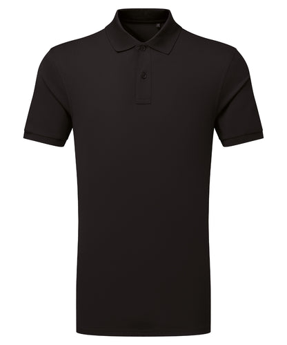 Asquith & Fox AQ001 PRINTGUARD recycled polyester polo in Black