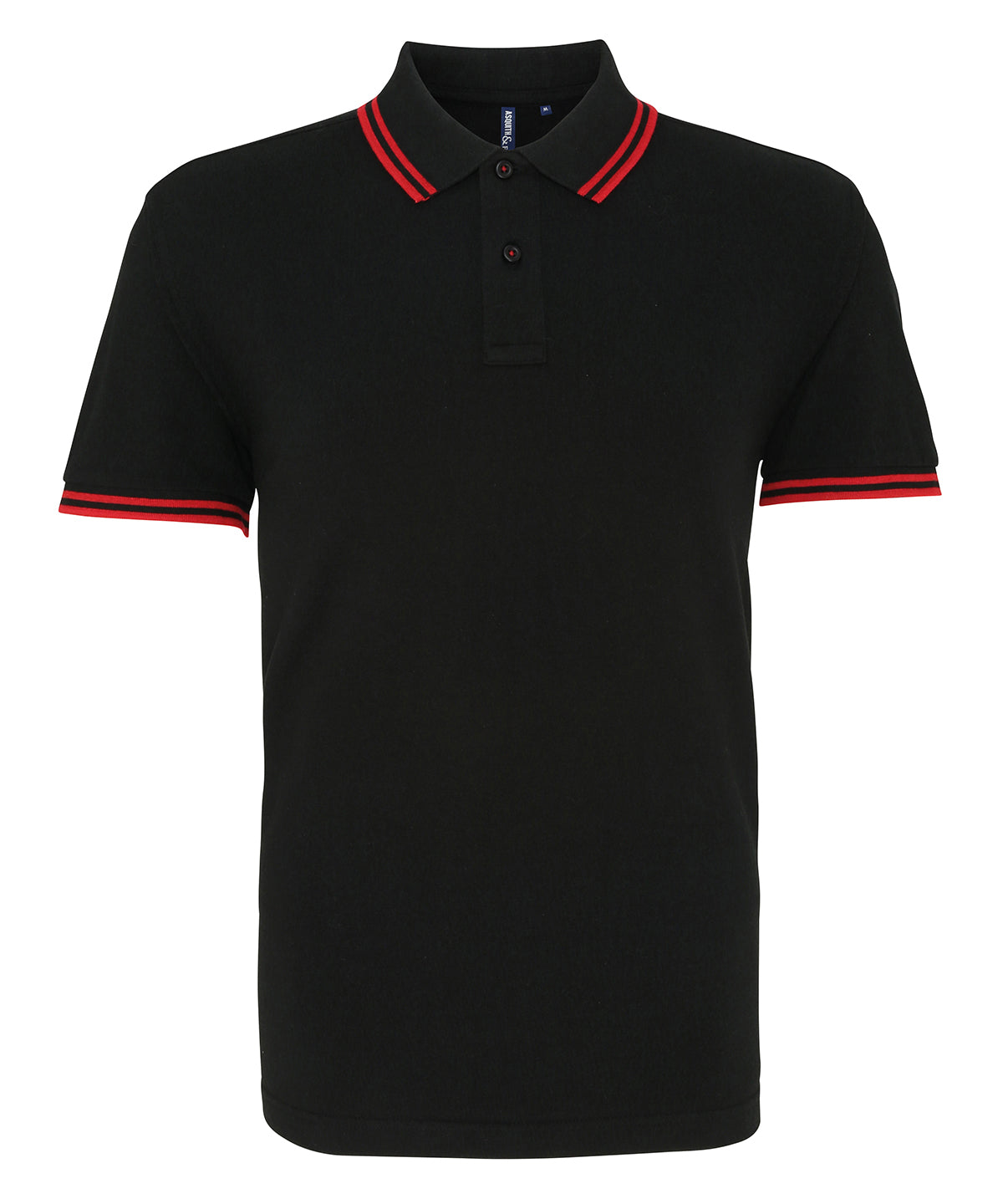 Asquith & Fox AQ011 Classic fit tipped polo in Black/Red