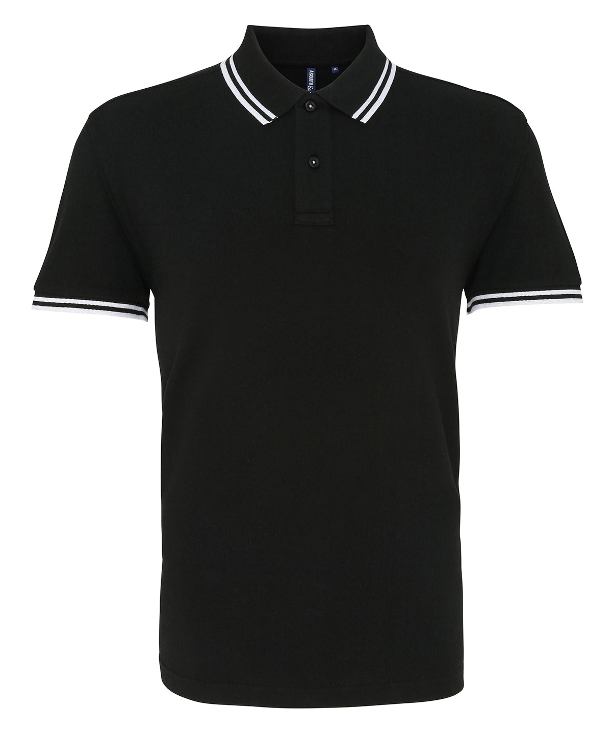 Asquith & Fox AQ011 Classic fit tipped polo in Black/White