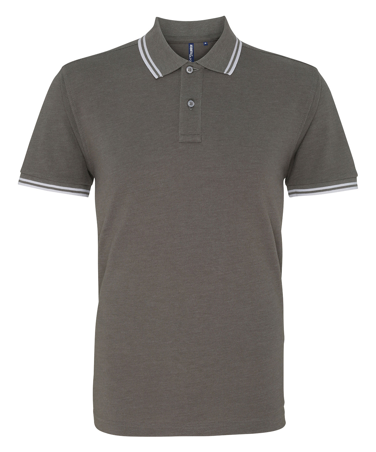 Asquith & Fox AQ011 Classic fit tipped polo in Charcoal/White