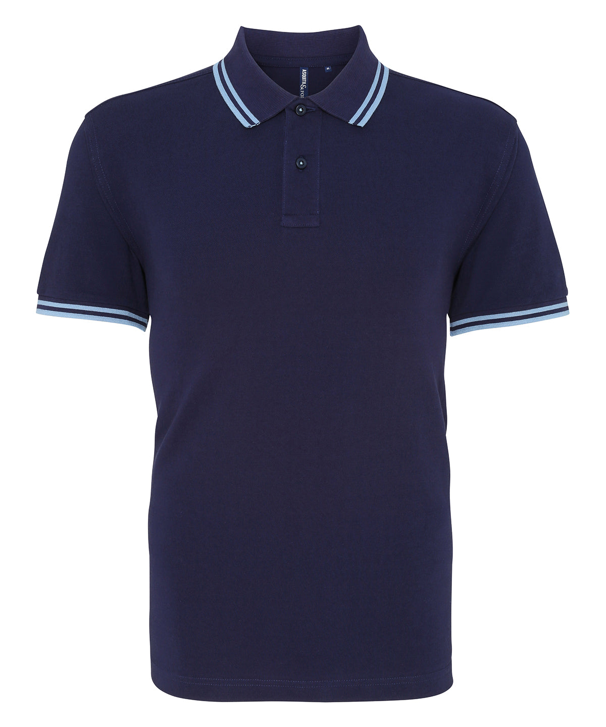 Asquith & Fox AQ011 Classic fit tipped polo in Navy/Cornflower