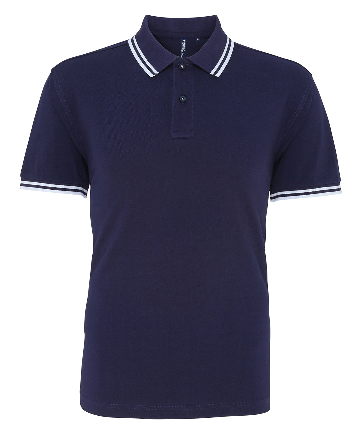Asquith & Fox AQ011 Classic fit tipped polo in Navy/White