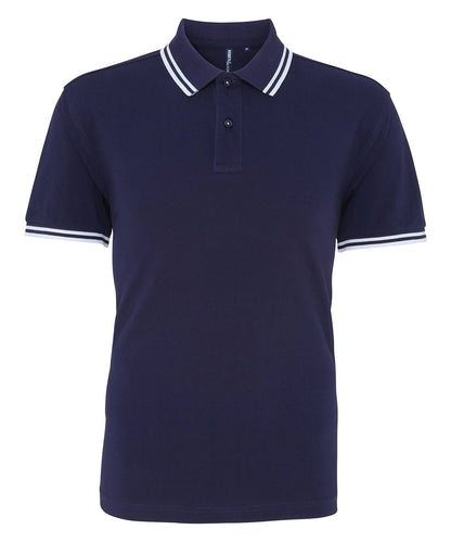 Asquith & Fox AQ011 Classic fit tipped polo in Navy/White