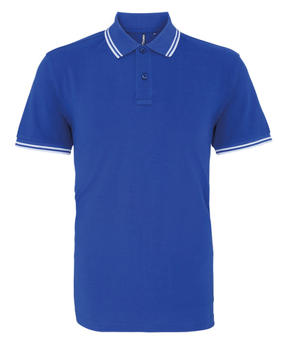 Asquith & Fox AQ011 Classic fit tipped polo in Royal/White